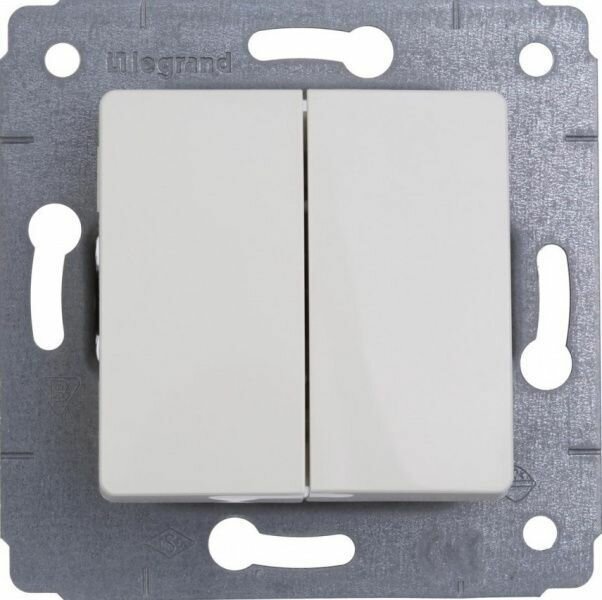 Выключатель LEGRAND CARIVA 773658 двухклавишный белый ( в рамку).
