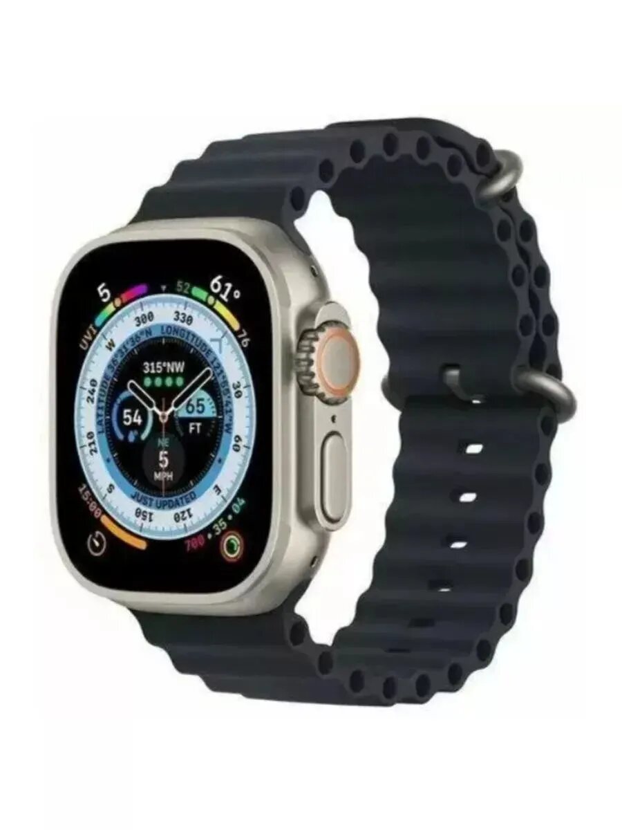 Часы наручные, женские, сапфир, фторэластом, Bluetooth, GPS, IP68, AMOLED, черные