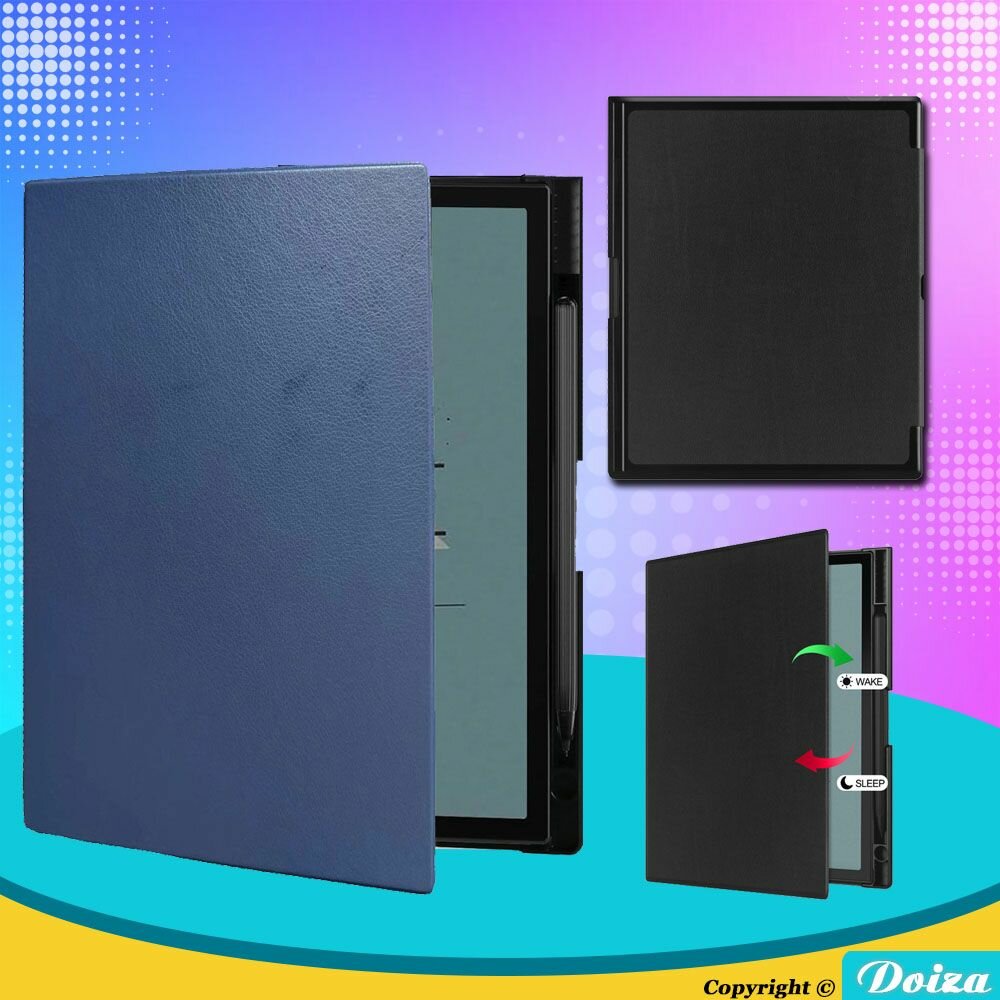 Противоударный Чехол-обложка для электронной книги BOOX Note Air 4 C 10.3"/ Универсальный Чехол книжка для BOOX Note Air 4 электронные книги / искусственная кожа экокожа синий