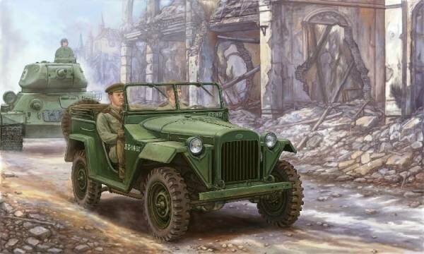 Склеиваемая пластиковая модель советский военный легковой автомобиль. Масштаб 1:35