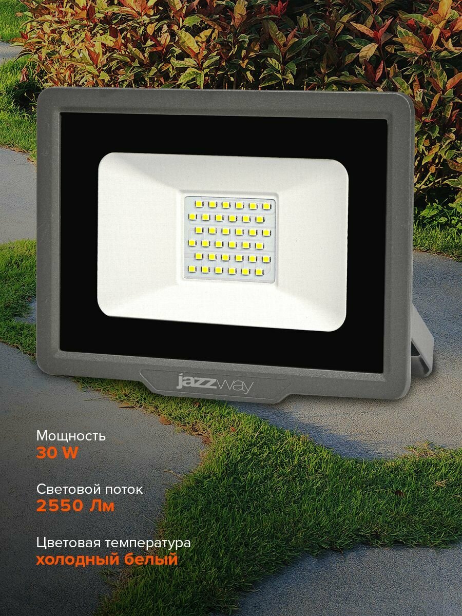 Прожектор светодиодный пылевлагозащитный Jazzway PFL-C3 30w 6500K