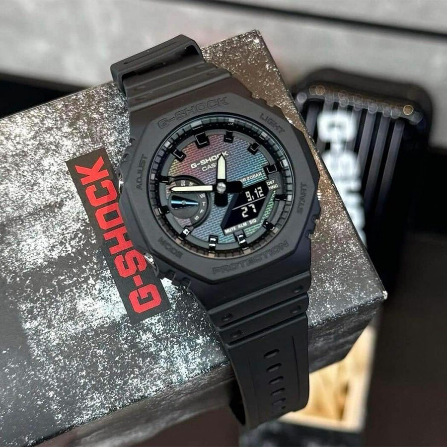 Наручные часы CASIO G-Shock, зеленый, синий, черный — фото 1