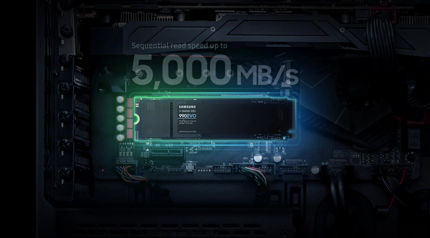 Накопитель SSD Samsung 990 EVO 1Тб M.2 2280, PCIe 4.0 x4, NVMe — фото 1