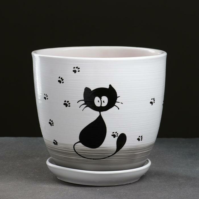 Горшок цветочный Sima-land "Кот", 2,5 л