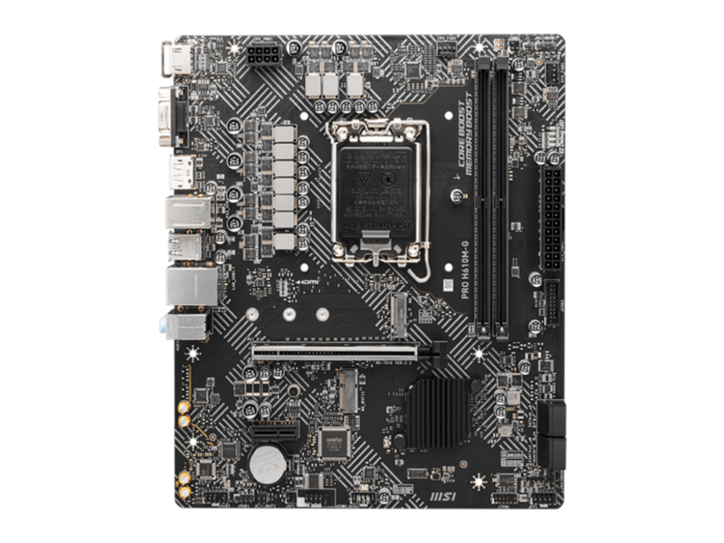 Материнская плата материнская плата/ MB INTEL H610 s1700, 2xDDR5(96GB), D-SUB/HDMI 2.1/DP, 1xPCIe 4.0x16, 1xPCIe 3.0, 1xLAN, 4xSATA 6Gb/s, 1xM.2, 1xM.2 E key, 2xUSB 3.2, 4xUSB 2.0, 1xPS/2, mATX