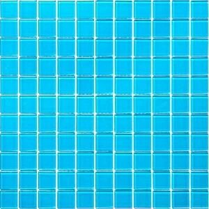 Мозаика Mir Mosaic Natural Color palette голубая стеклянная 300х300х4 мм глянцевая 5шт