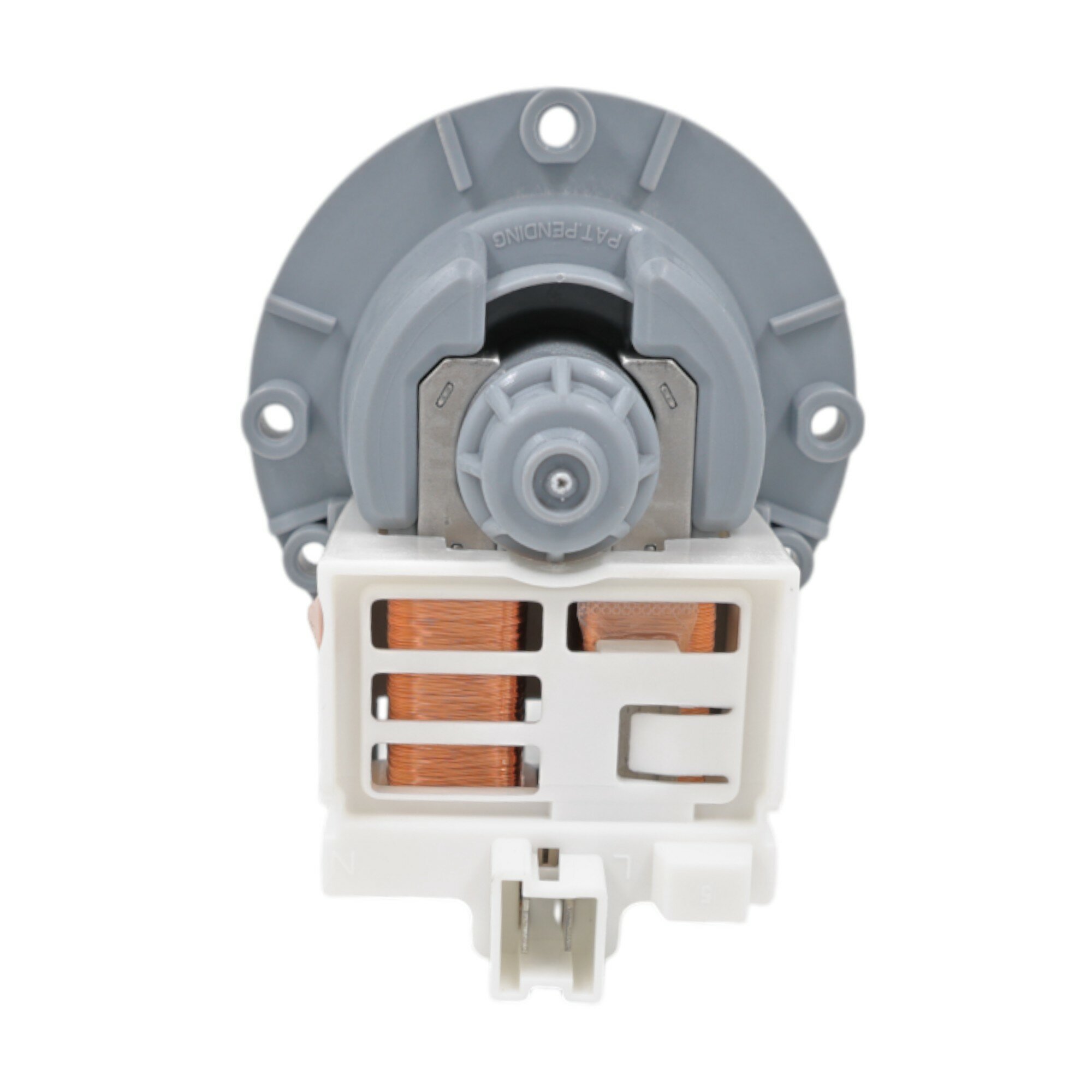 Насос сливной (помпа) для стиральной машины Ariston, Electrolux, Gorenje, Hotpoint-Ariston, Indesit, Whirlpool, Zanussi, крепление под винты, клеммы под фишку, обмотка медь/M325 — фото 1