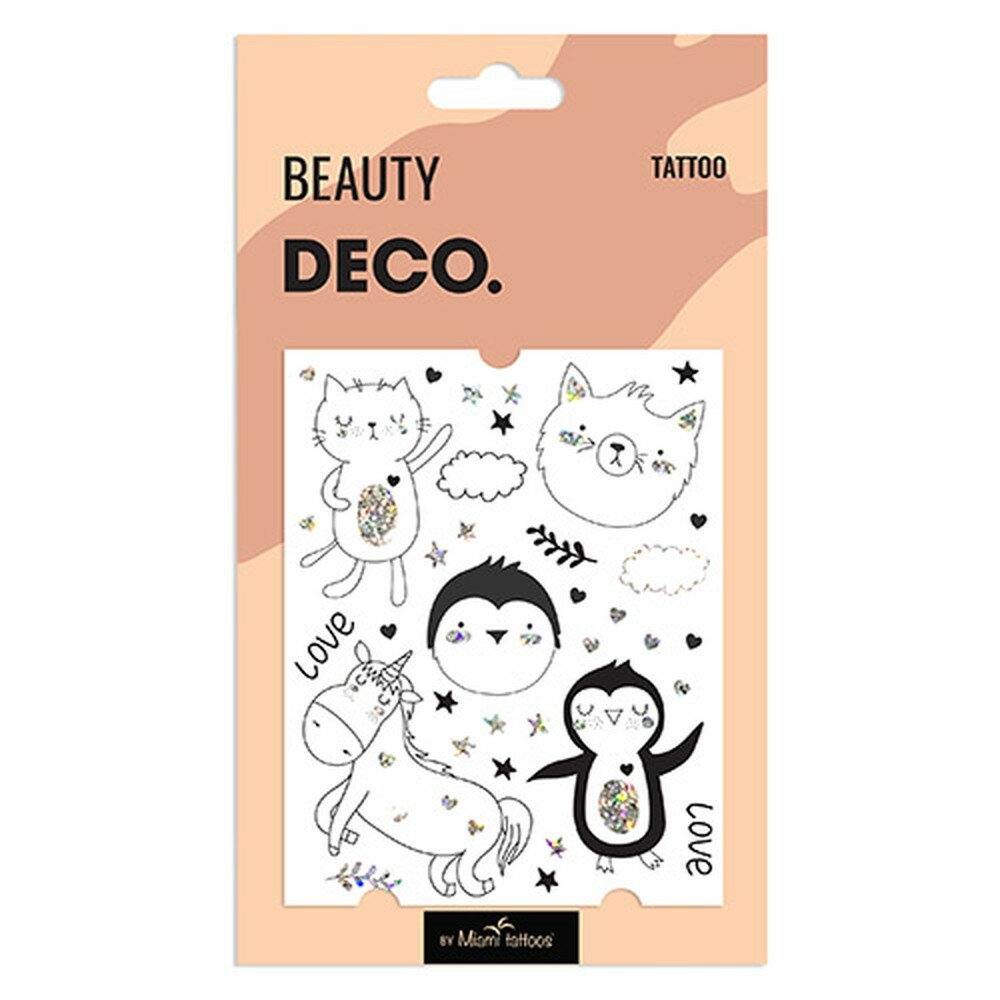 Татуировка для тела DECO. CARTOON by Miami tattoos переводная (Penguin dance)