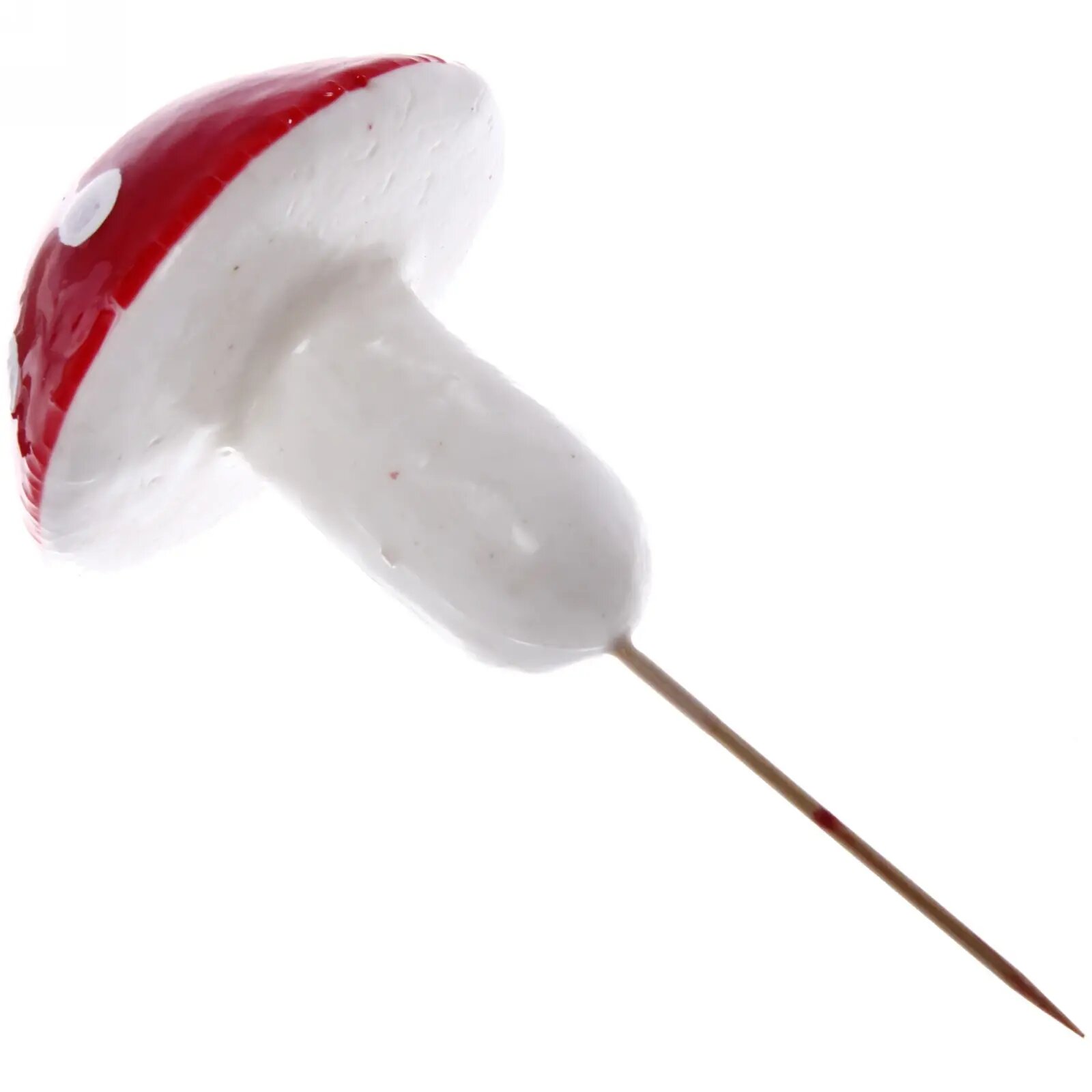 Фигура садовая 'Мухомор' на спице 10*8 см высота 17 см красный/белый