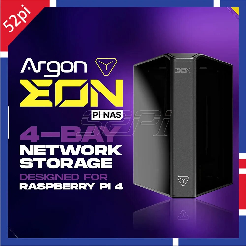 52Pi Аргон EON Pi NAS чехол для Raspberry Pi 4B 4-bay, EU