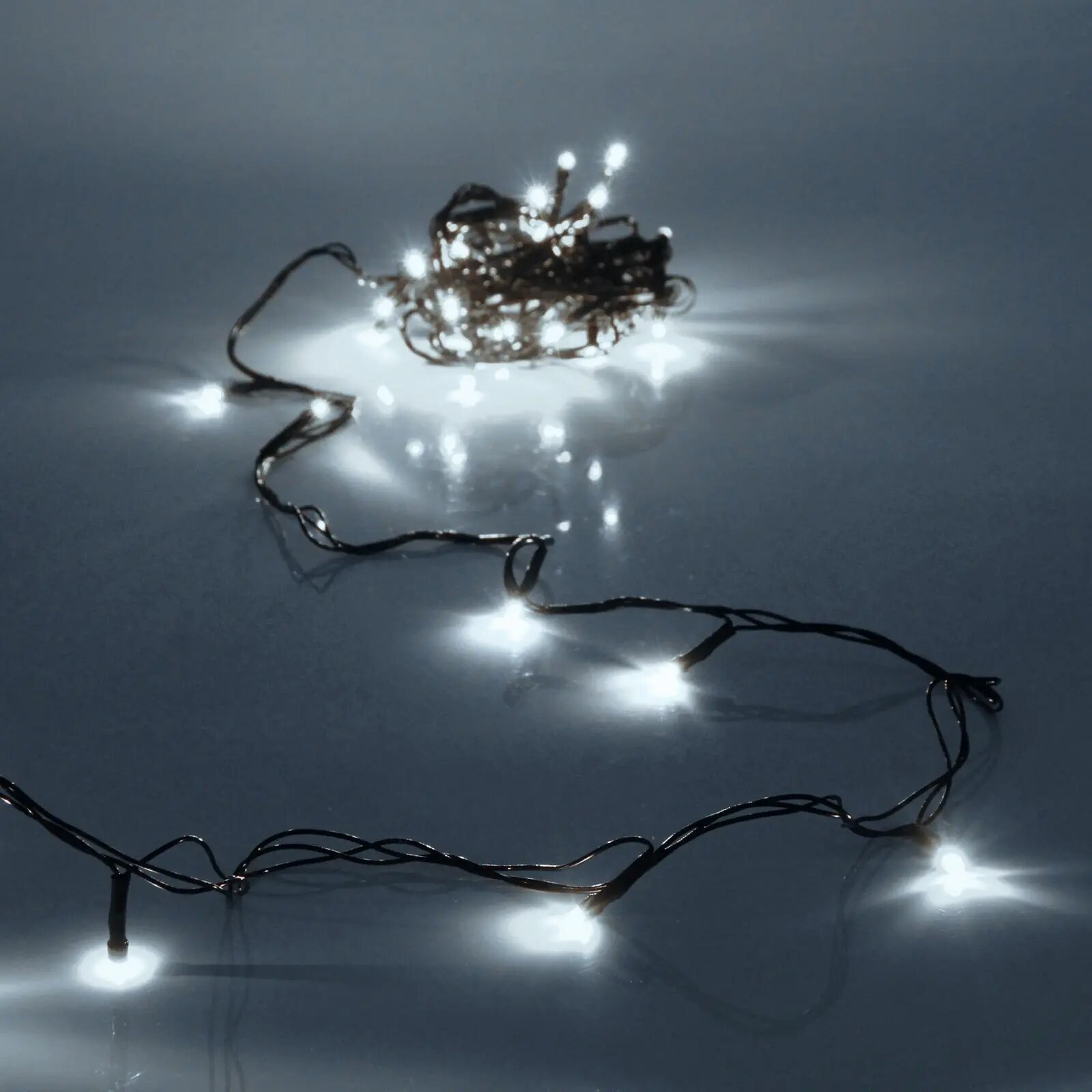 Гирлянда для дома нить 5 м 36 ламп LED черный пров,8 реж, IP-20, Белый