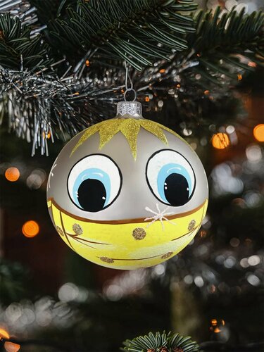 Изображение товара Новогодняя елочная игрушка стекло украшение на елку 10 см