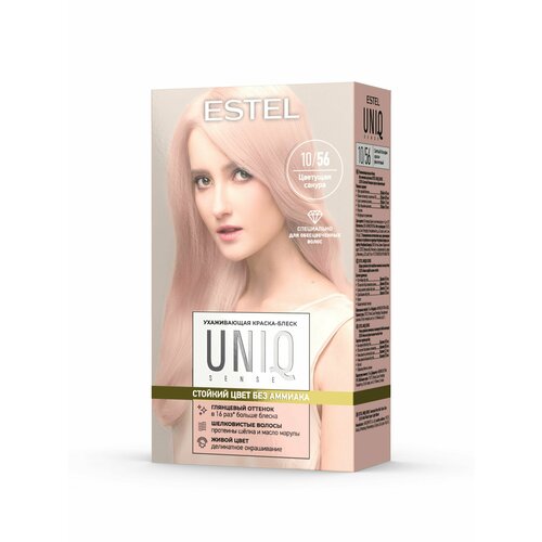 фото Estel ухаживающая краска-блеск для волос без аммиака uniq sense 10/56 светлый блондин красно-фиолетовый