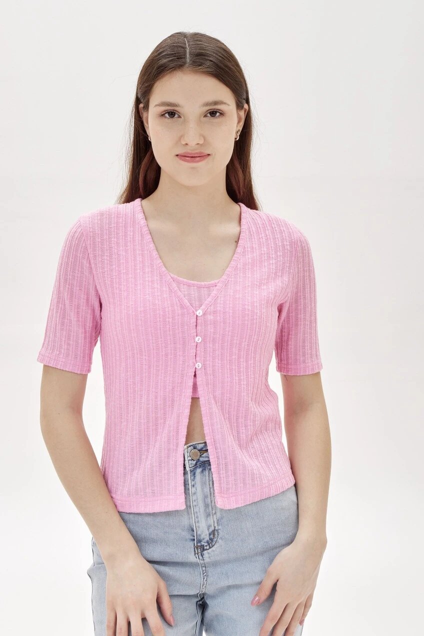 Лонгслив Selfie, размер M, , розовый — фото 1