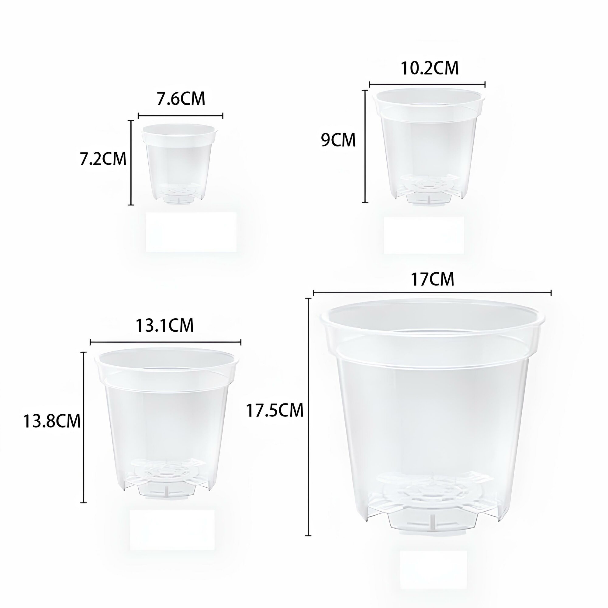 Горшок прозрачный для цветов, рассады, орхидей 7,2см*7,6см 0,2 л — фото 1