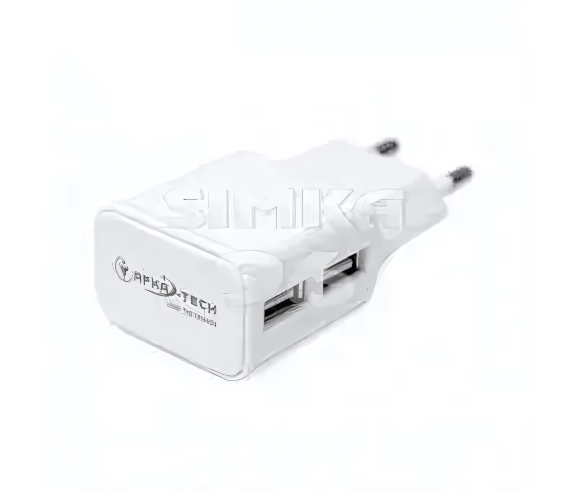 Зарядное устройство с двумя USB-портами 2.5А белое компактное модель AF-136
