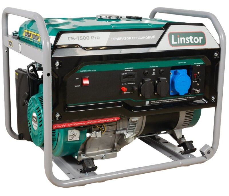 Генератор бензиновый Linstor ГБ-7500 PRO DUPLEX