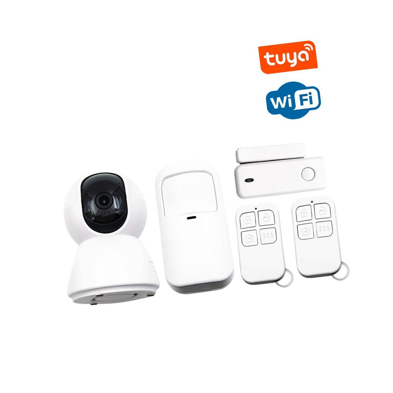 Wi-Fi камера-сигнализация TUYA с датчиком движения и датчиком открытия Straz 4-W Alarm-Video (Q29138VID), в комплекте 2 пульта управления. Встроенны