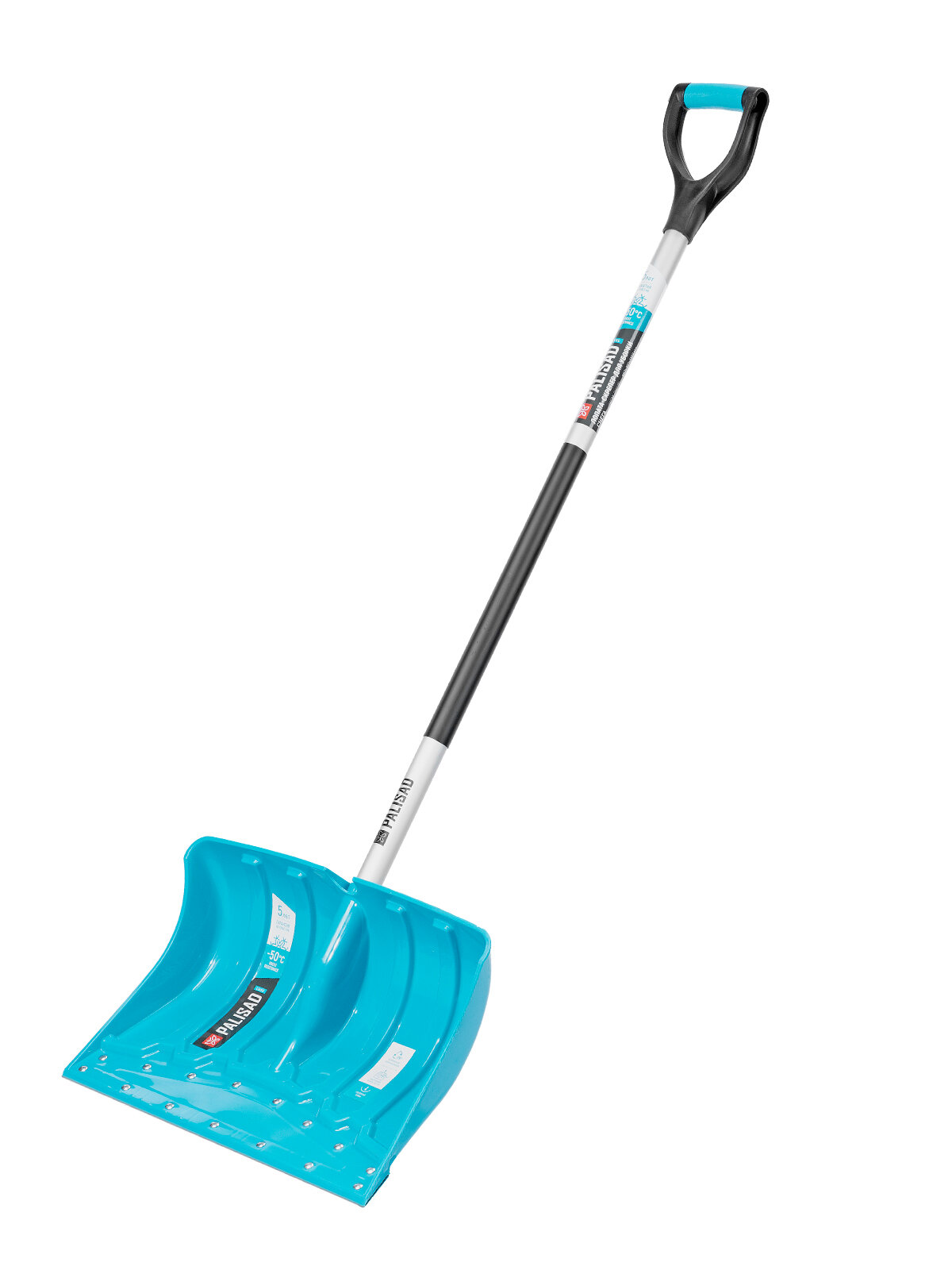Лопата-скрепер для уборки снега Palisad полипропилен 460х320х1300 мм алюминиевый черенок ПВХ LUXE 61797