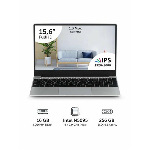 Ноутбук Azerty RB-1551 (15.6" IPS 1920x1080, Intel N5095 4x2.0GHz, 16Gb DDR4, 256Gb SSD)