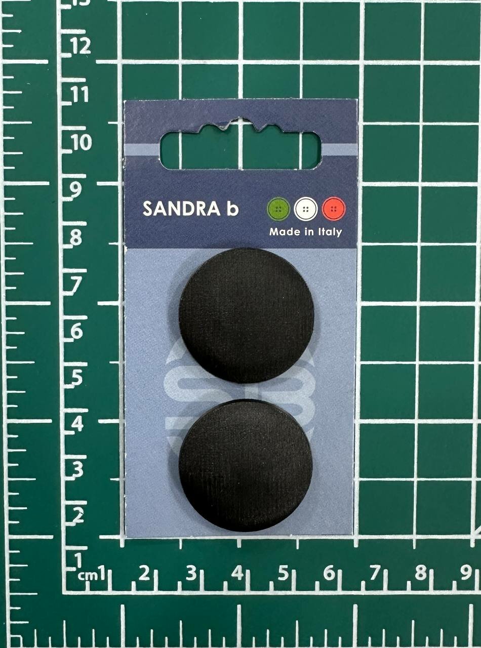 Пуговицы SANDRA b чёрные на ножке, 28 мм, 2 шт