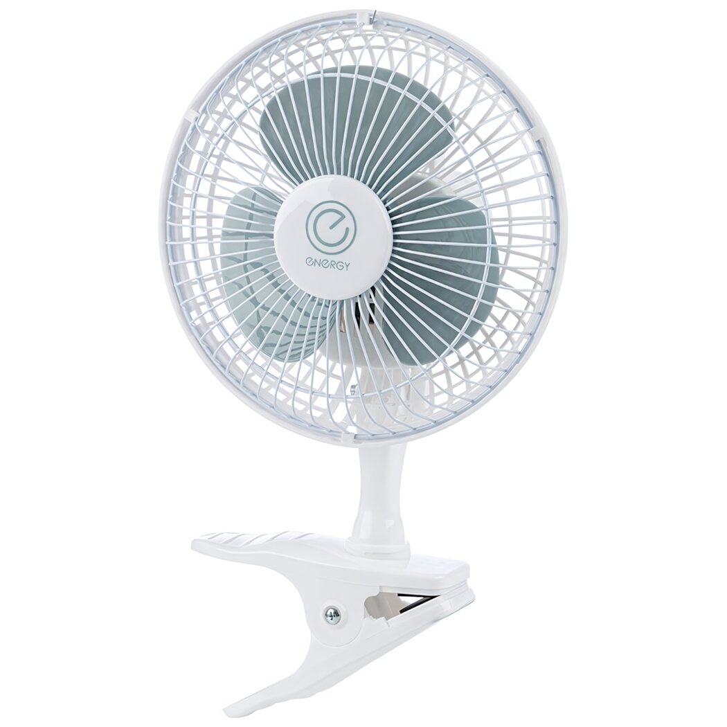 Настольный вентилятор Energy EN-0602, прищепка 15см, белый, 2 скорости