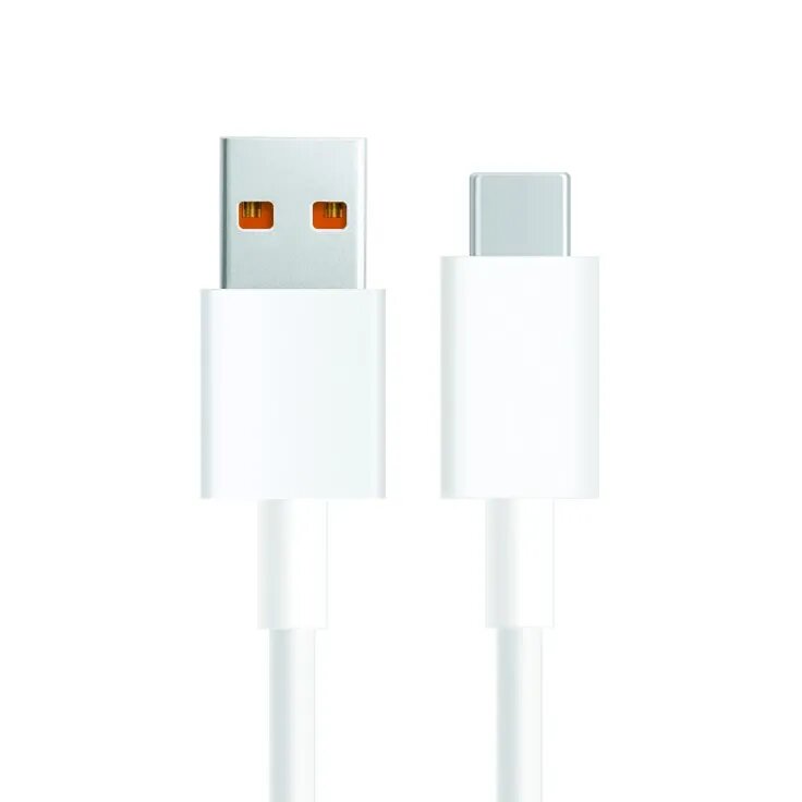 Оригиналный XIAOMI Кабель для зарядки, USB Type-C, оригинальный, 6A, 1 м, белый — фото 1
