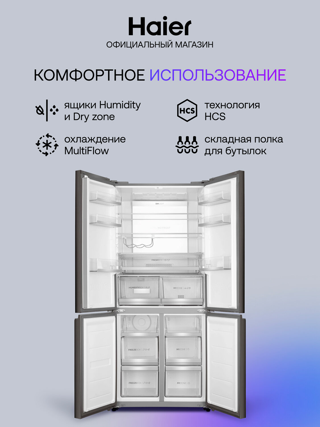 Многокамерный холодильник Haier HTF-508DGS7RU — фото 1