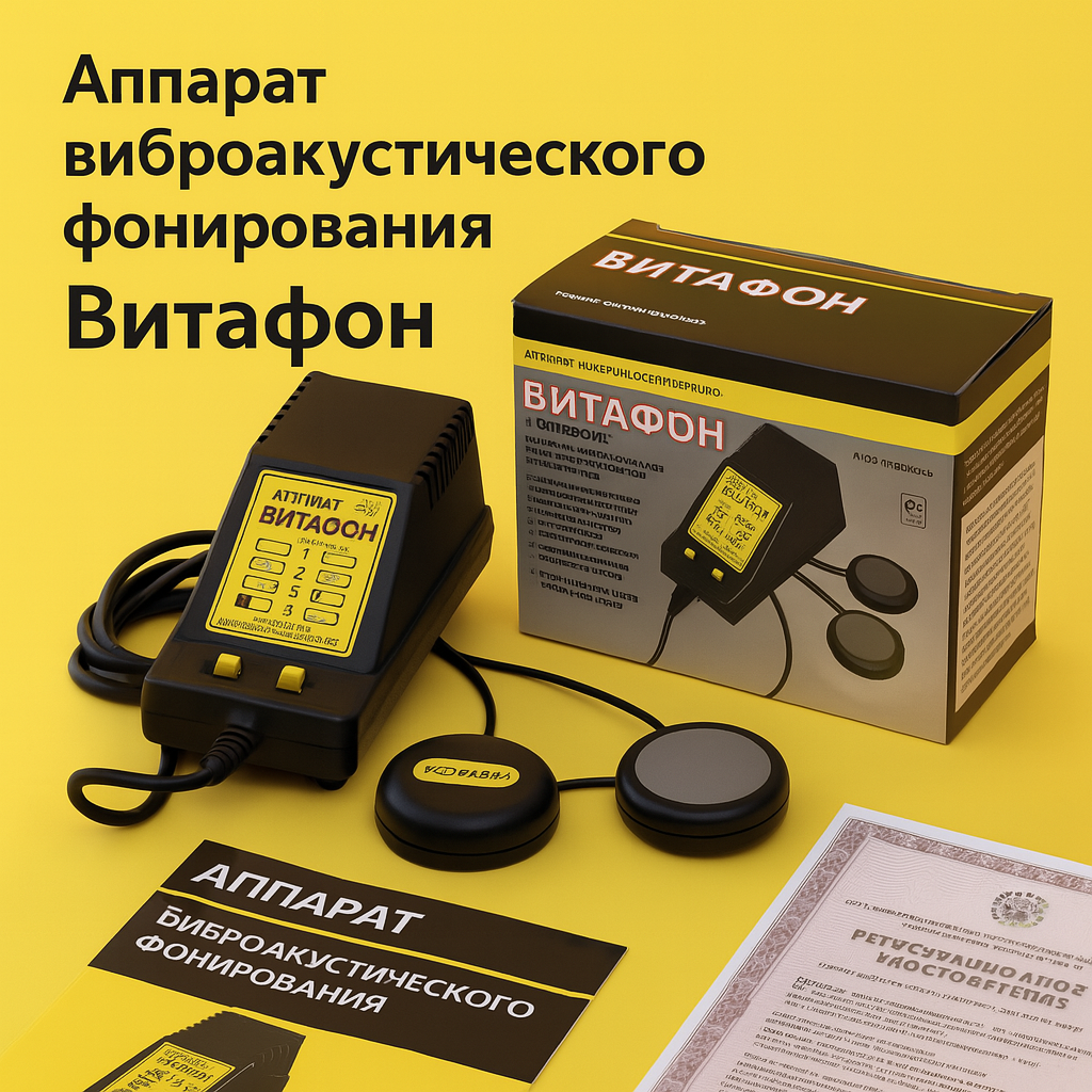 Аппарат физиотерапевтический ВИТАФОН, виброакустический, мощность 8 Вт, 2 виброфона