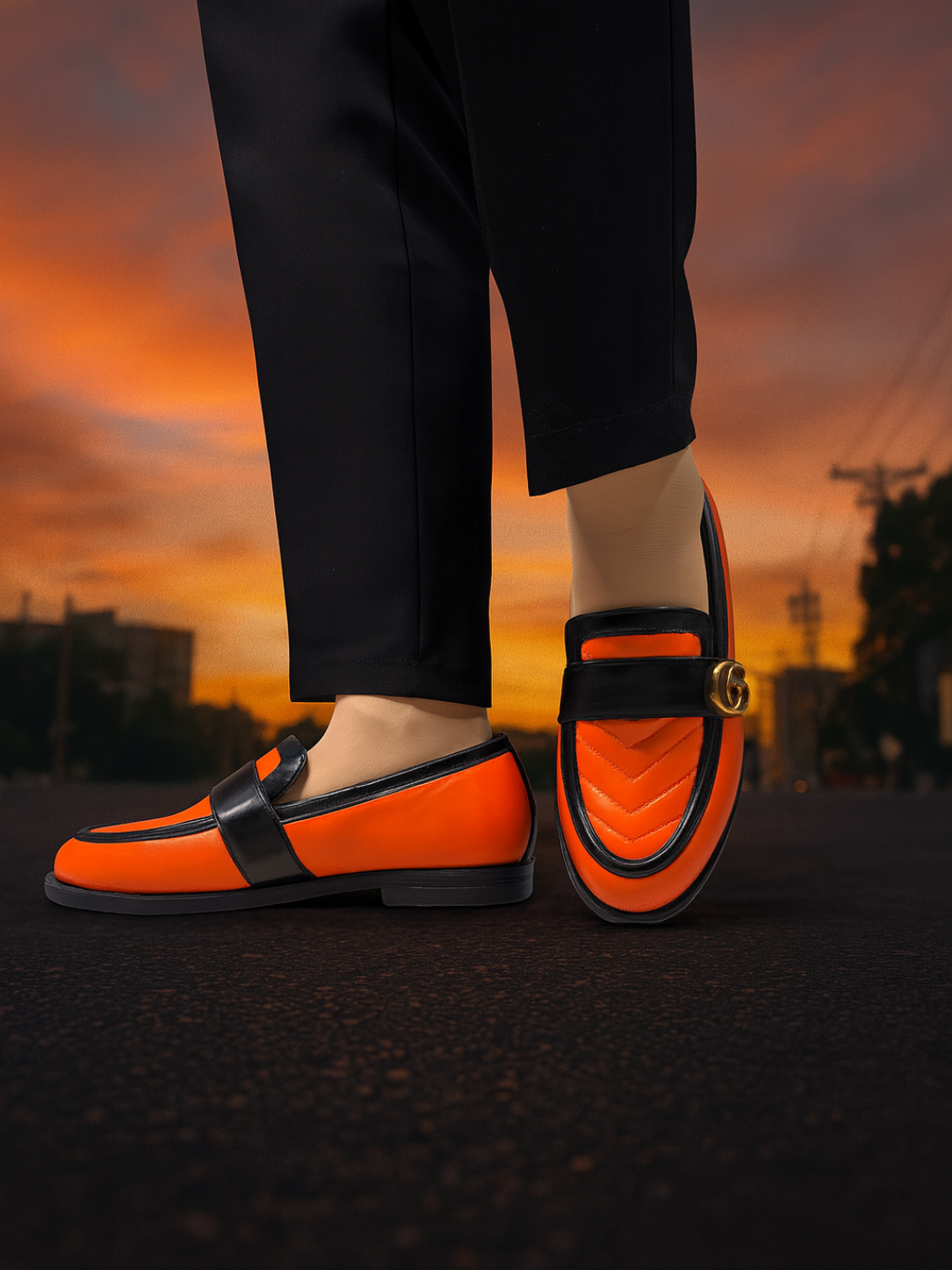 Лоферы GUCCI СЕРИЯ, размер 39, оранжевая