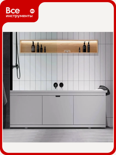 Изображение товара Экран под ванну Alavann МДФ Rita AL 170 см белый, раздвижной на алюминиевом профиле, 3 дверцы ALV1025001, Прочный