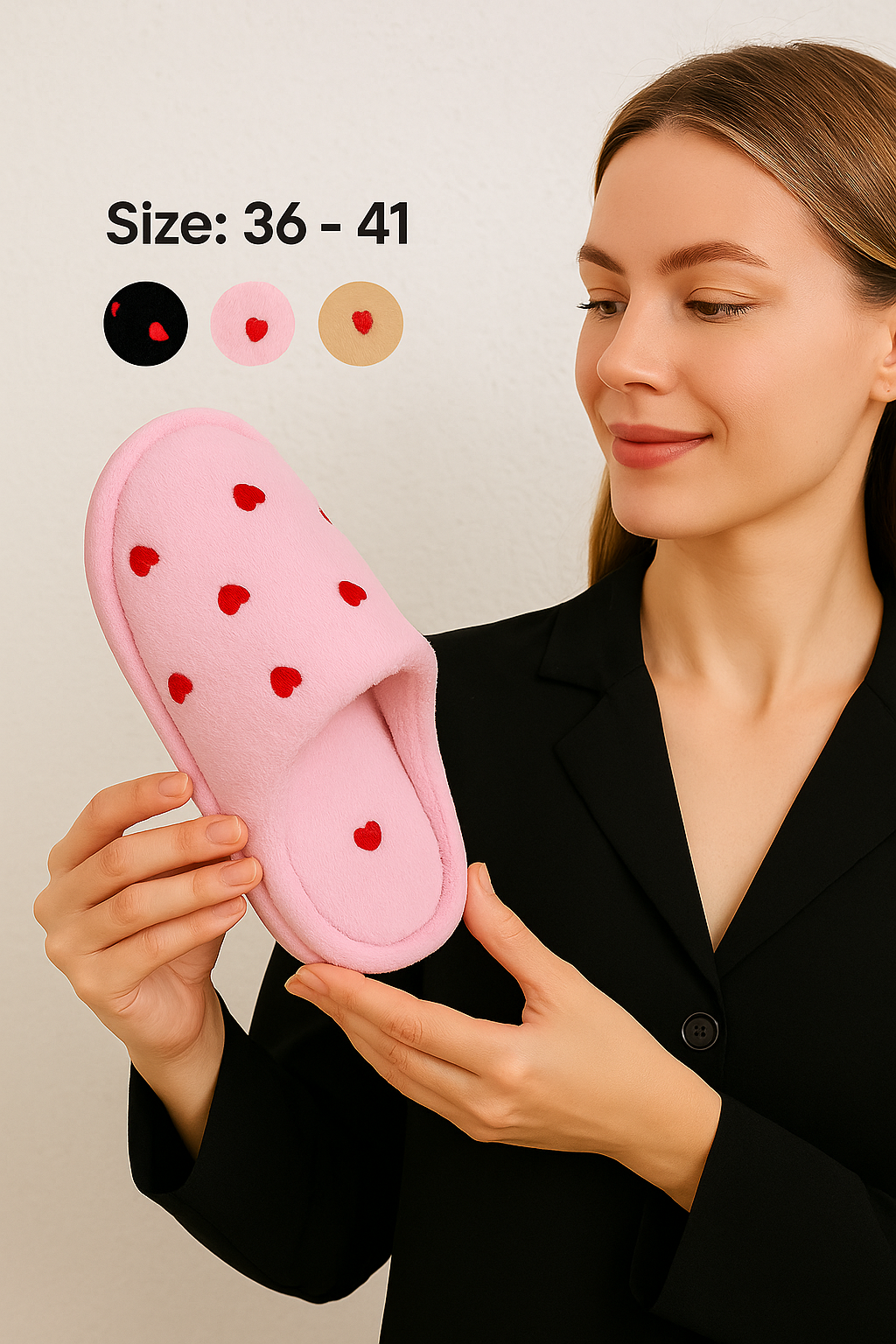 Тапочки size, размер 38, розовая пудра — фото 1