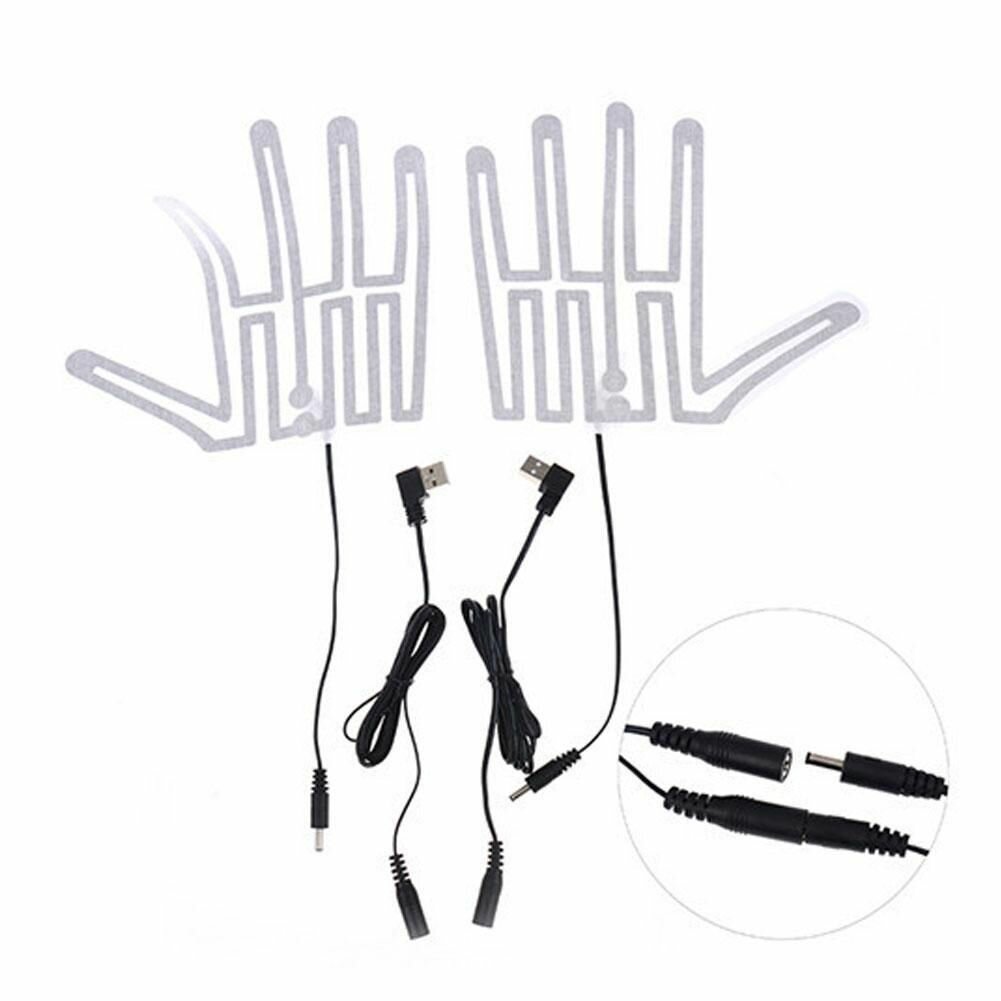 1 пара электрических перчаток-грелок из углеродного волокна 5 В для катания на лыжах