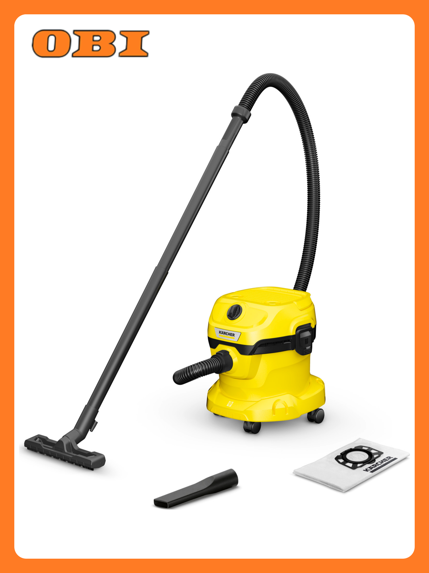 Пылесос Karcher WD2 1.629-783.0 12л мощность 1000Вт желтый