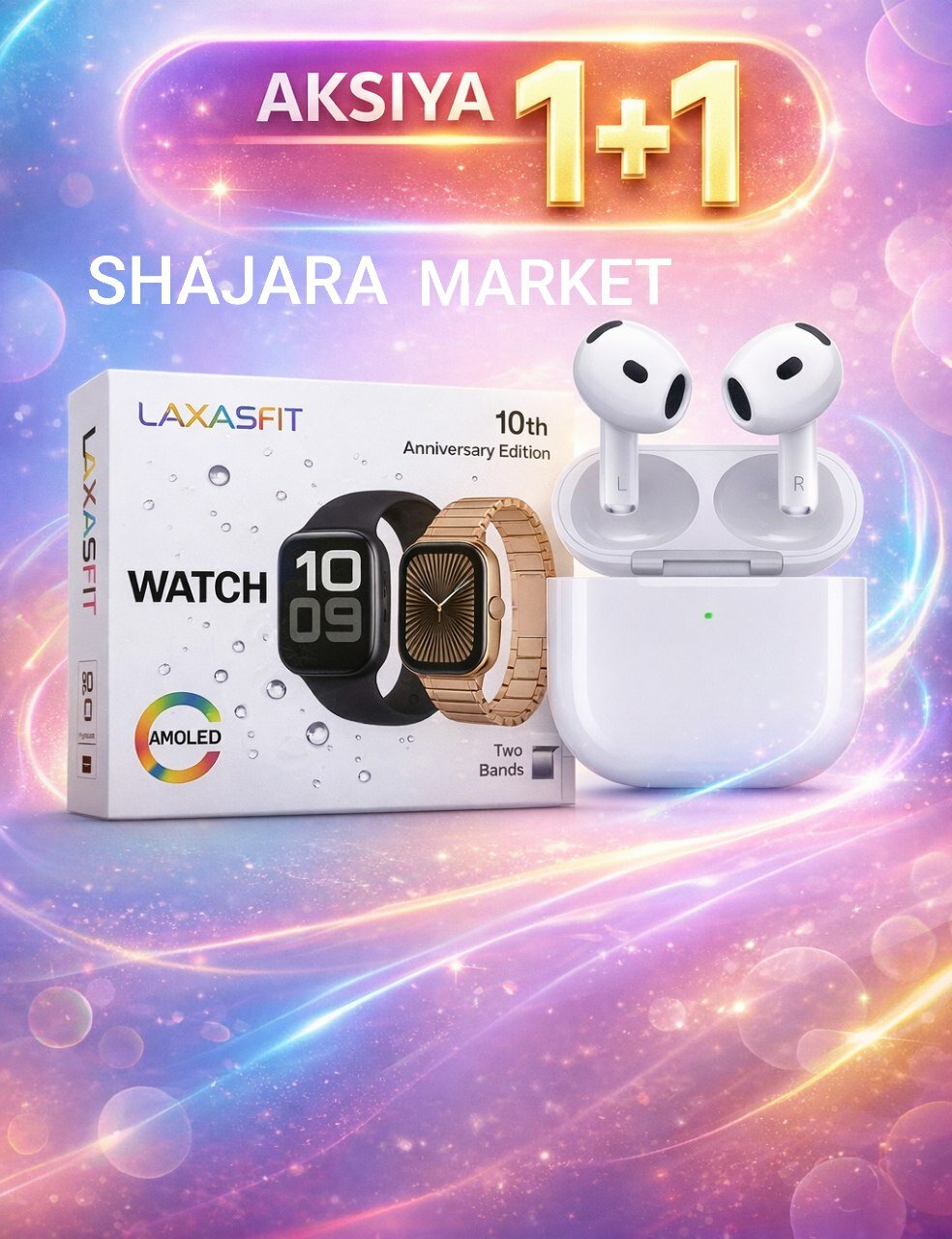 PREMIUM качества! AirPods 4 (белый) + Умные часы Smart Watch X