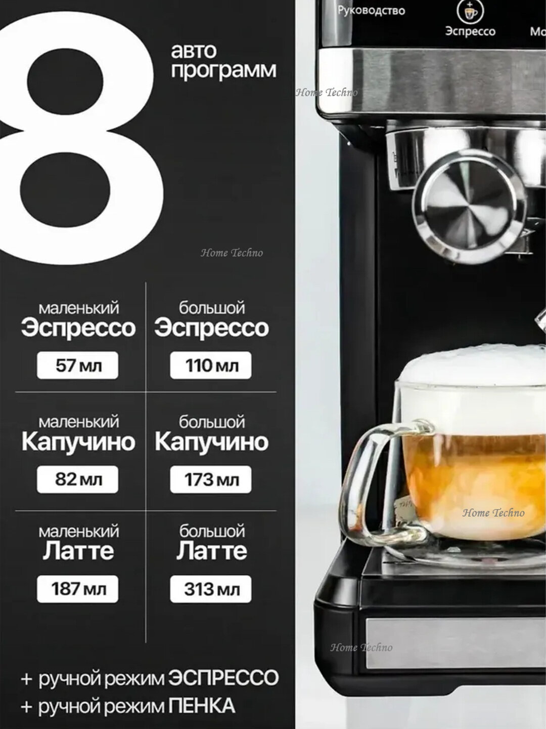 Sonifer SF‑3528 — рожковая эспрессо‑кофеварка для дома, позволяющая приготовить классический эспрессо — фото 1