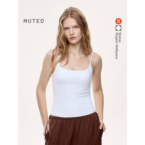 фото Майка muted на тонких бретелях, размер 2xl, белый
