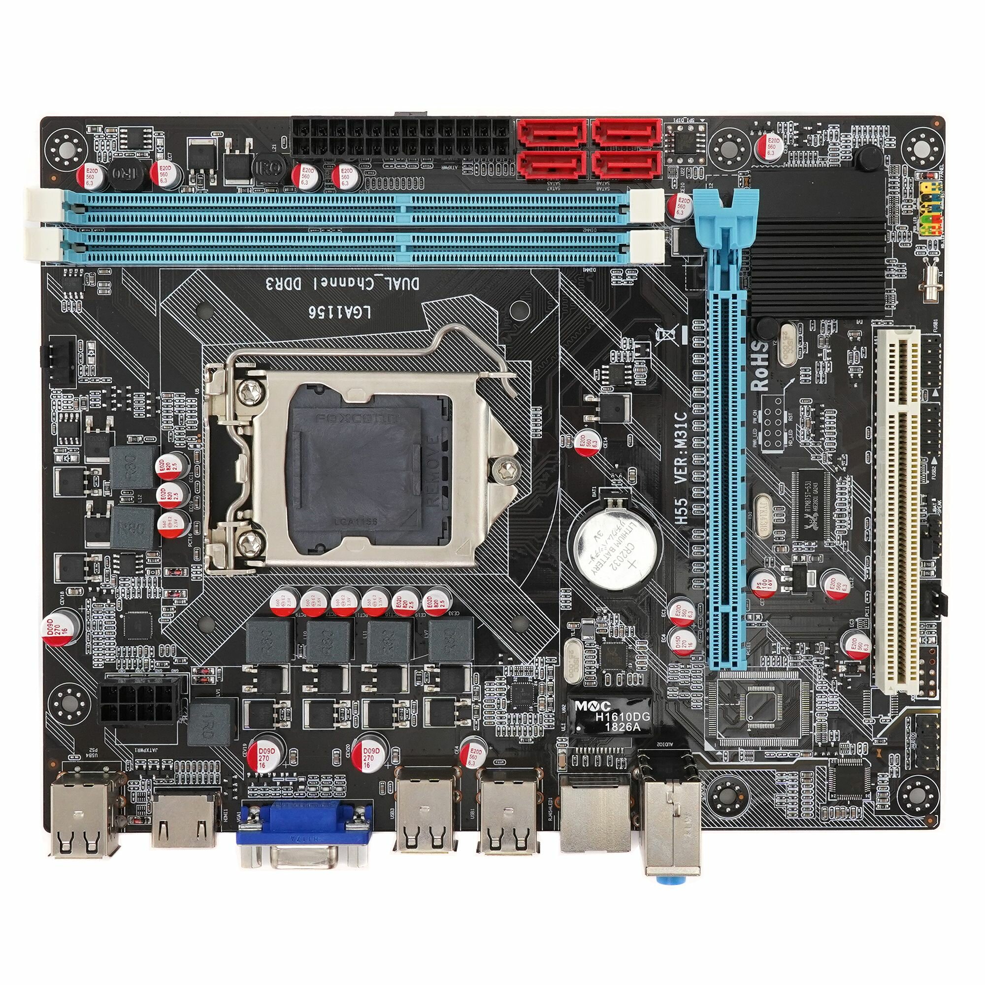 Материнская плата Azerty MB-H55-D LGA1156 Flex-ATX OEM — фото 3