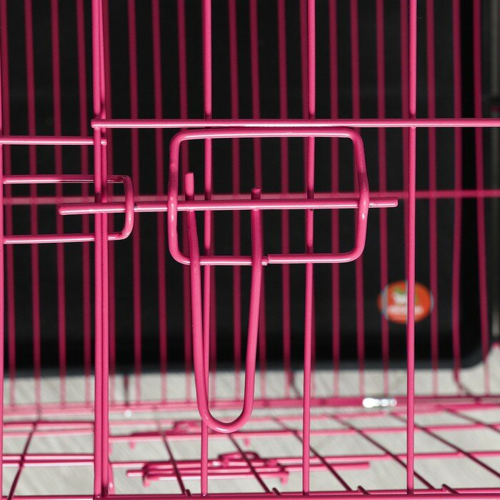 Пижон Клетка для собак 70 х 50 х 60 см, розовая - фотография № 8