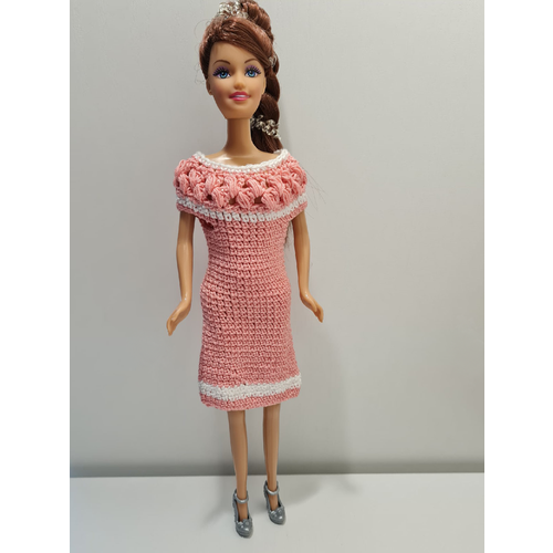 Платье для кукол «MiniFormy» «С белой каймой». Рост 29-30 см. (Барби, Ася)
