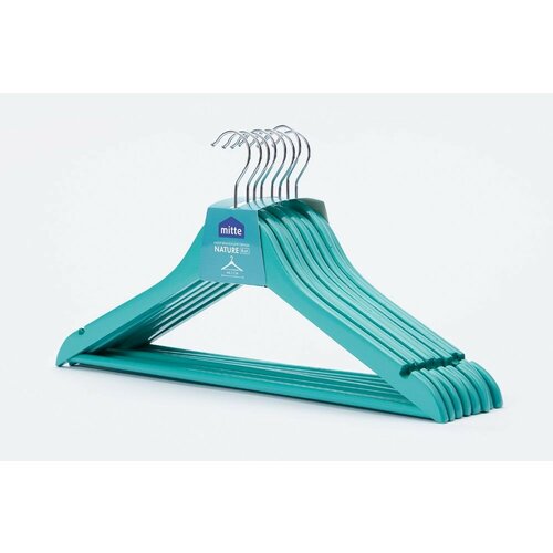 Вешалки для одежды8 шт43 см цвет бирюзовый натуральный массив дерева износостойкие 1399₽