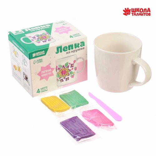 Кружка для декорирования полимерной глиной Цветочки 250 мл 359₽