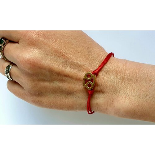 фото Браслет-нить, 1 шт., красный, бесцветный никамагия