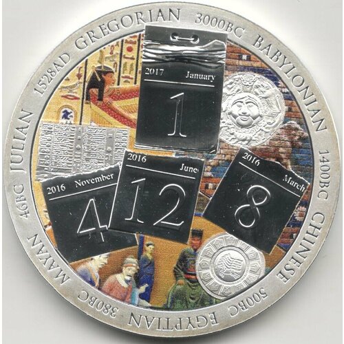 (2017) Монета Танзания 2017 год 1000 шиллингов Эволюция календаря Серебро Ag 925 PROOF