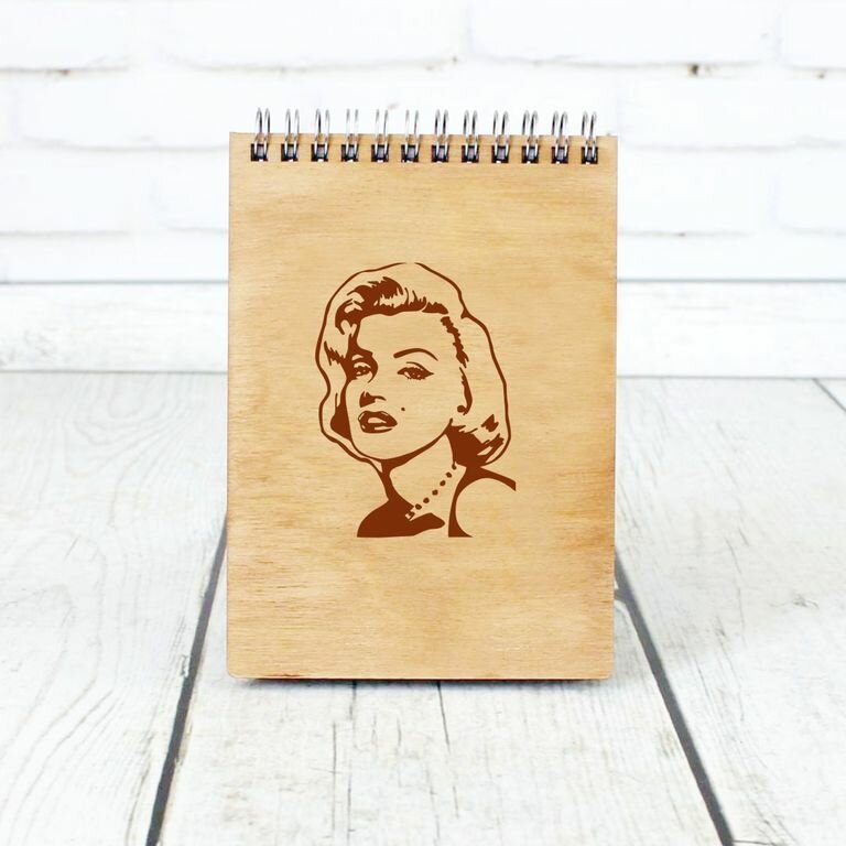 Скетчбук деревянный Мэрилин Монро, Marilyn Monroe №8