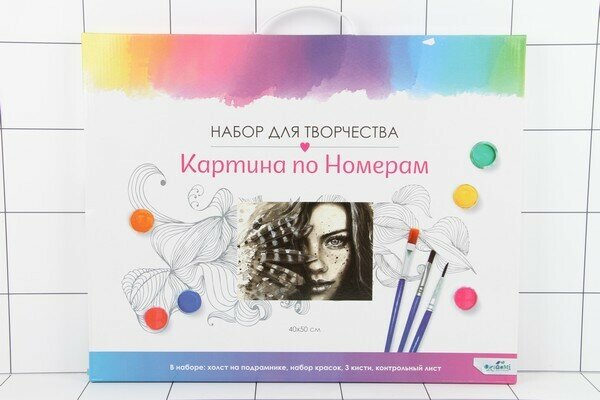 Раскрашивание по номерам Девушка-загадка ОРИГАМИ - фото №1