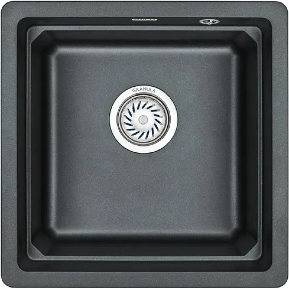 Кухонная мойка GRANULA KS-4501U, шварц (чёрный металлик), кварц - фотография № 6