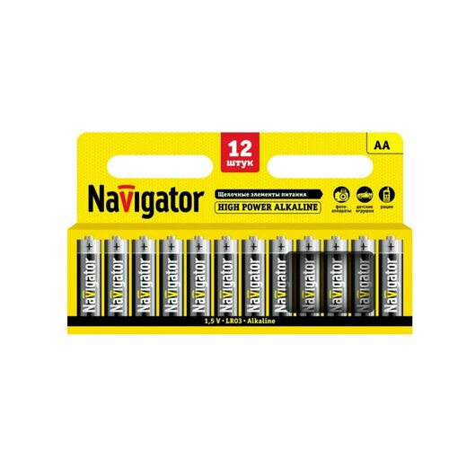 Элемент питания Navigator NBT-NE-LR6-BP12 батарейки щелочные высокой мощности navigator c 94 754 nbt ne