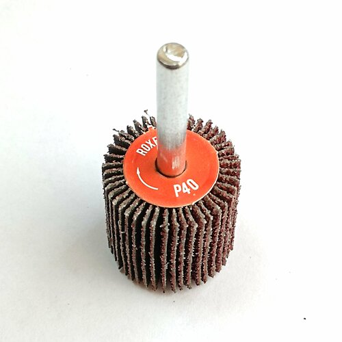Лепестковая абразивная щетка ROXTOP на шпинделе 30х30х6мм Р-40