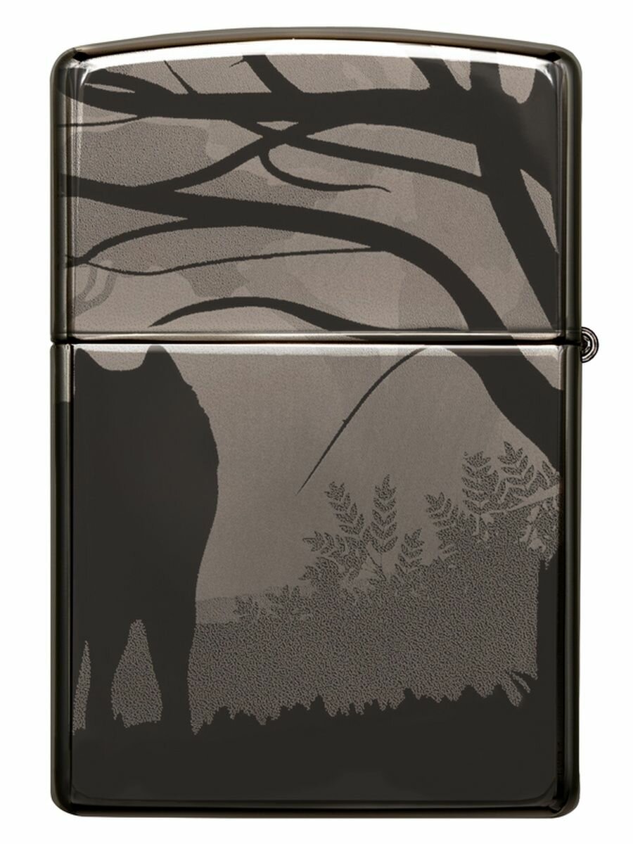 Зажигалка ZIPPO Classic с покрытием Black Ice®, латунь/сталь, чёрная, глянцевая, 36х12х56 мм — фото 12